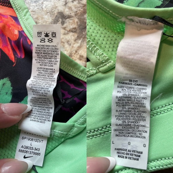 ❌SOLD!❌ NWT! Nike NP Bra Classic Reverse Tropical Sports Bra size Girl’s Large - Picture 13 of 13